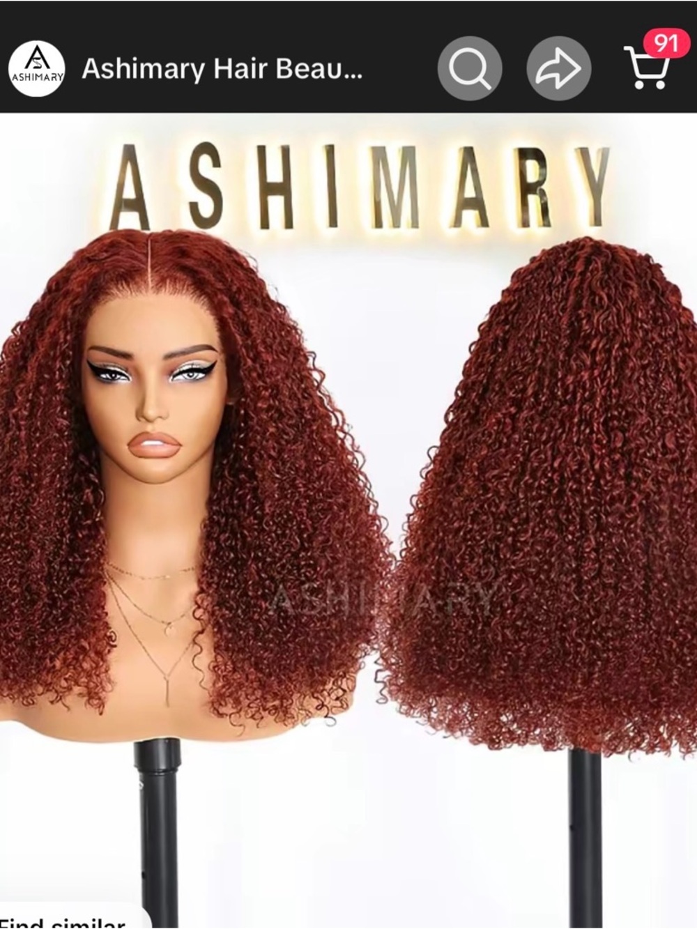 NWT Reddish Brown Kinky Curly Lace Front Wig (human hair)